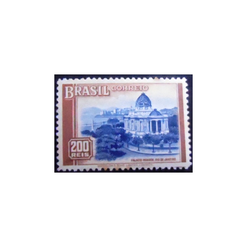 Selo postal do Brasil de 1937 Palácio Monroe N