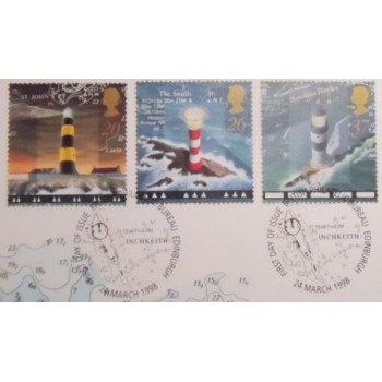 Imagem do First Day Cover do Reino Unido de 1998 Lighthouses anunciado - detalhe 1