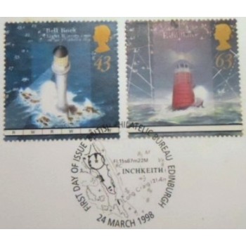 Imagem do First Day Cover do Reino Unido de 1998 Lighthouses anunciado - detalhe 2