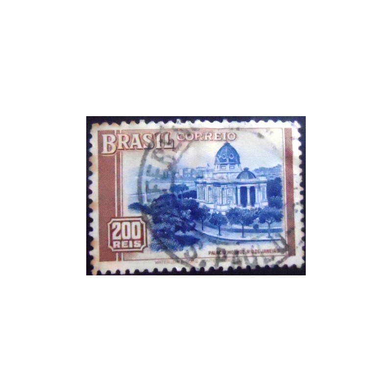 Selo postal do Brasil de 1937 Palácio Monroe U