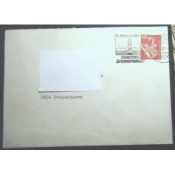 Imagem do envelope Circulado em 1981 na Alemanha Seestadt Bremerhaven anunciado