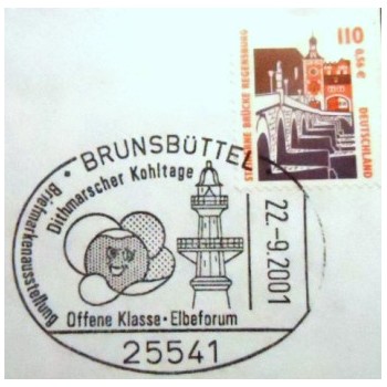 Imagem do envelope da Alemanha de 2001 Brunsbüttel  anunciado - detalhe