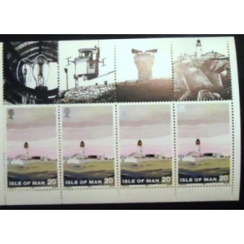 Booklet postal da Ilha de Man de 1996 Lighthouses - selos 1