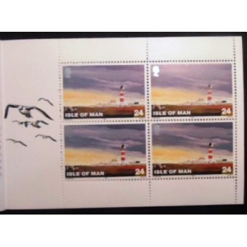 Booklet postal da Ilha de Man de 1996 Lighthouses - selos 2