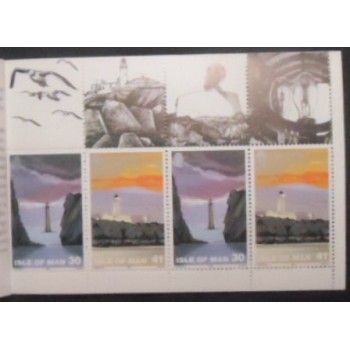 Booklet postal da Ilha de Man de 1996 Lighthouses - selos 3