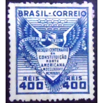 Selo postal do Brasil de 1937 Constituição Americana N
