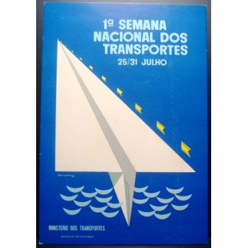 Imagem do cartão postal do Brasil de 1960 1ª Semana Nacional dos Transportes anunciado