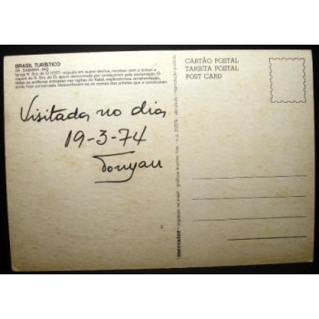 Imagem do cartão postal do Brasil de 1974 Igreja N.S.do Ó anunciado verso