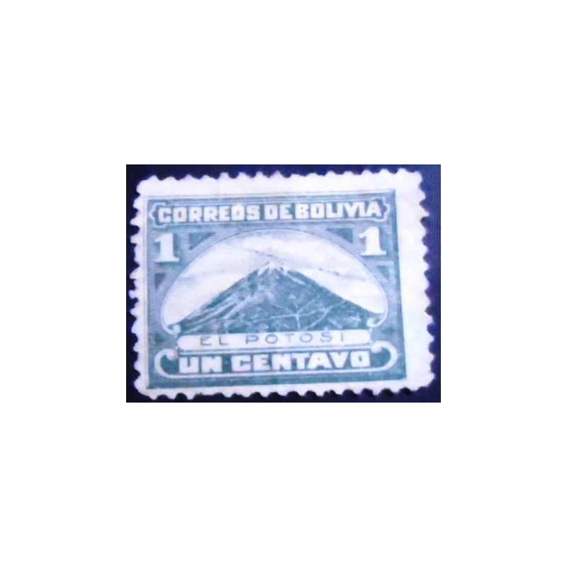Selo postal da Bolívia de 1916 Mt. Potosi