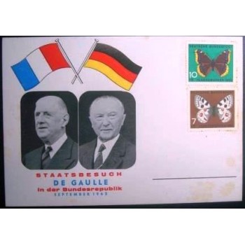 Imagem do cartão Comemorativo da Alemanha de 1962 Staatsbesuch de Gaulle NC anunciado