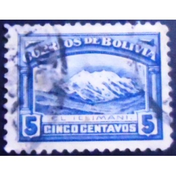 Selo postal da Bolívia de 1918 Lake Titicaca