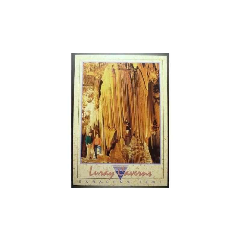 Imagem do Cartão postal dos Estados Unidos de 1994 Luray Caverns anunciado