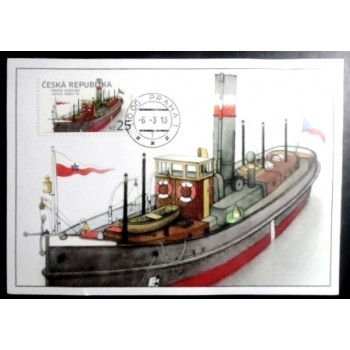 Imagem do Máximo Postal da República Tcheca de 2013 Tugboat anunciado