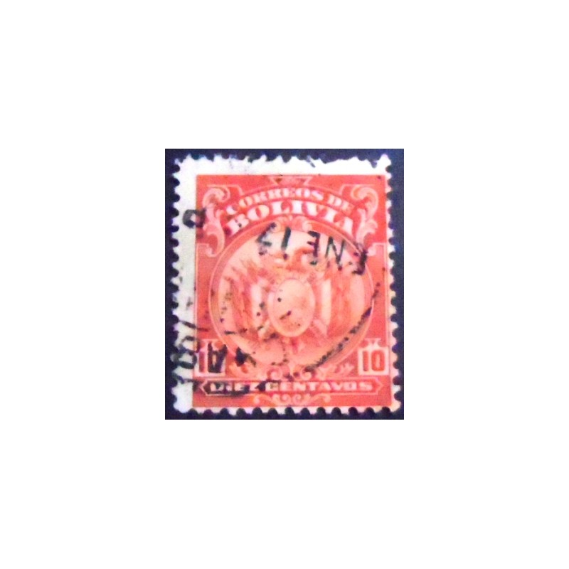 Selo postal da Bolívia de 1919 Coat of Arms 10
