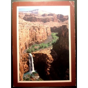 Imagem do Cartão postal dos Estados Unidos de 1991 Mooney Falls anunciado