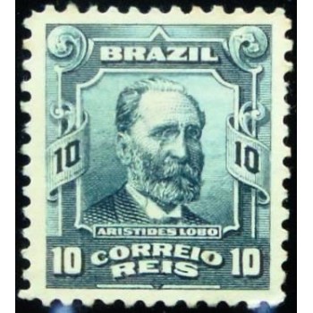 Imagem do selo postal do Brasil de 1906 Aristides Lobo N anunciado