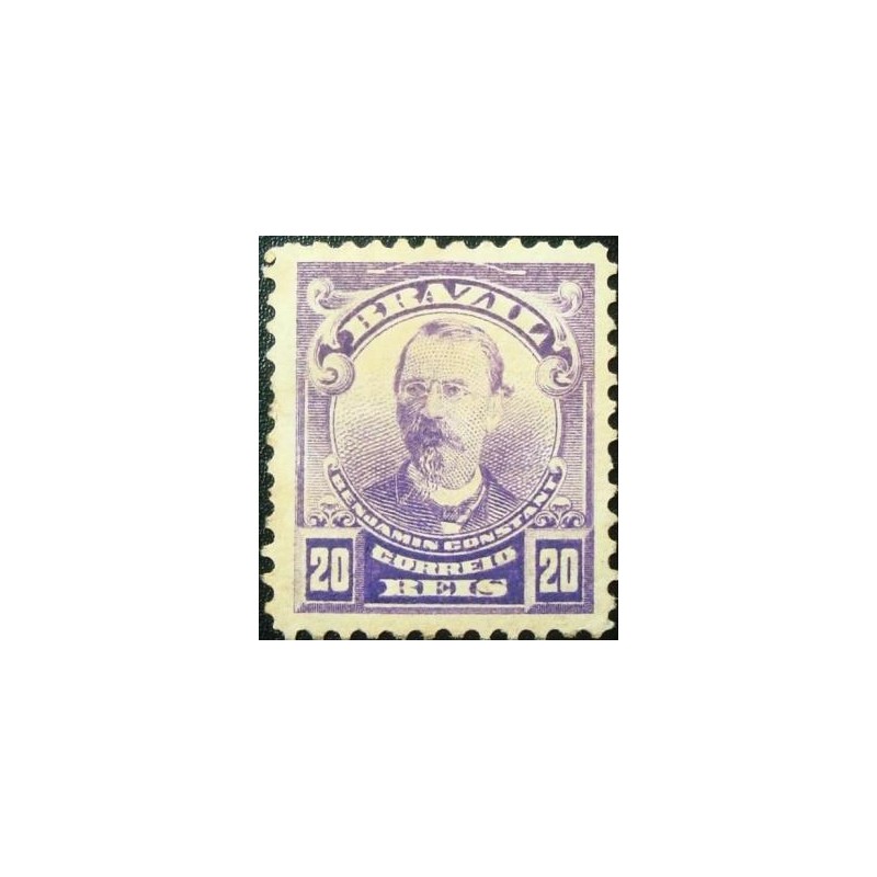 Imagem do selo postal do Brasil de 1906 Benjamin Constant N anunciado