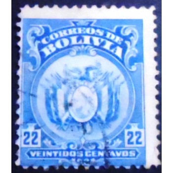 Selo postal da Bolívia de 1919 Coat of Arms 22
