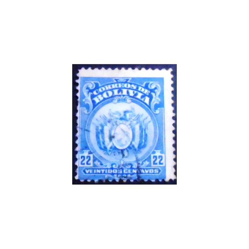 Selo postal da Bolívia de 1919 Coat of Arms 22