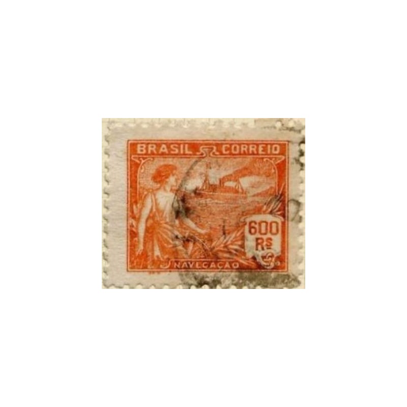 Imagem similar à do selo postal do Brasil de 1920 Navegação 600 U anunciado