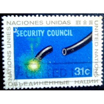 Imagem do selo postal das Nações Unidas de 1977 Security Council anunciado