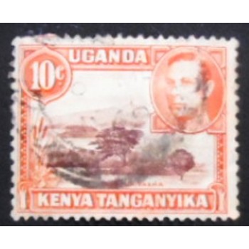 Imagem similar à do selo postal da África Oriental Britânica de 1938 Lake Naivasha 10 anunciado