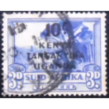 Imagem do selo postal da África Oriental Britânica de 1941 Surcharged on Afrikaans 10 anunciado