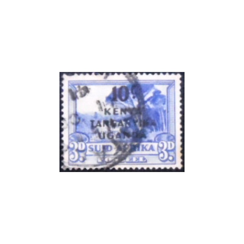 Imagem do selo postal da África Oriental Britânica de 1941 Surcharged on Afrikaans 10 anunciado