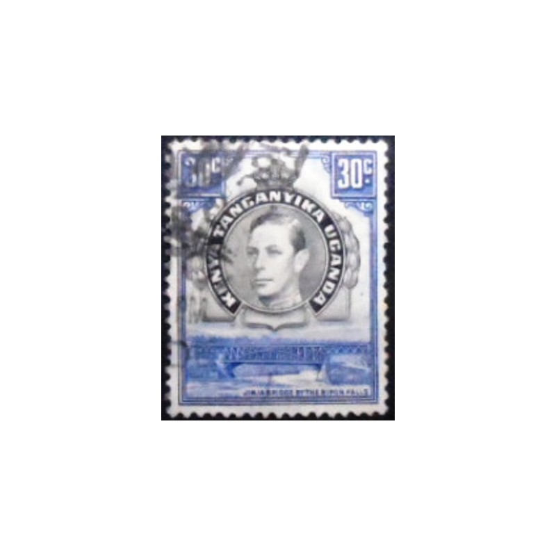 Imagem do selo postal da África Oriental Britânica de 1942 Nile railway bridge 30 anunciado