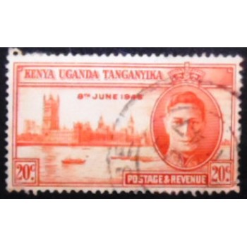Imagem do selo da África Oriental Britânica de 1946 King George VI and Houses of Parliament anunciado