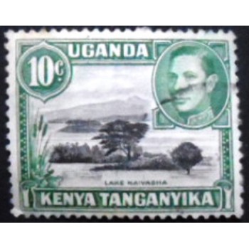 Imagem do selo da África Oriental Britânica de 1952 Lake Naivasha 10 anunciado
