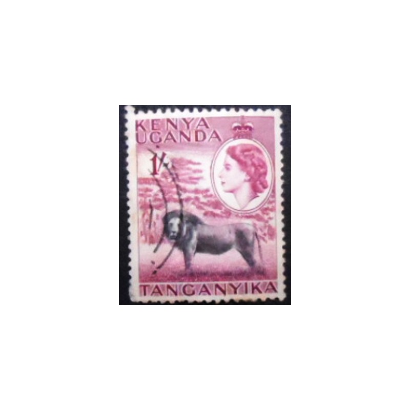 Imagem do selo da África Oriental Britânica de 1954 Lion anunciado