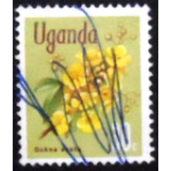 Imagem do selo postal da Uganda de 1969 Ochna  U anunciado
