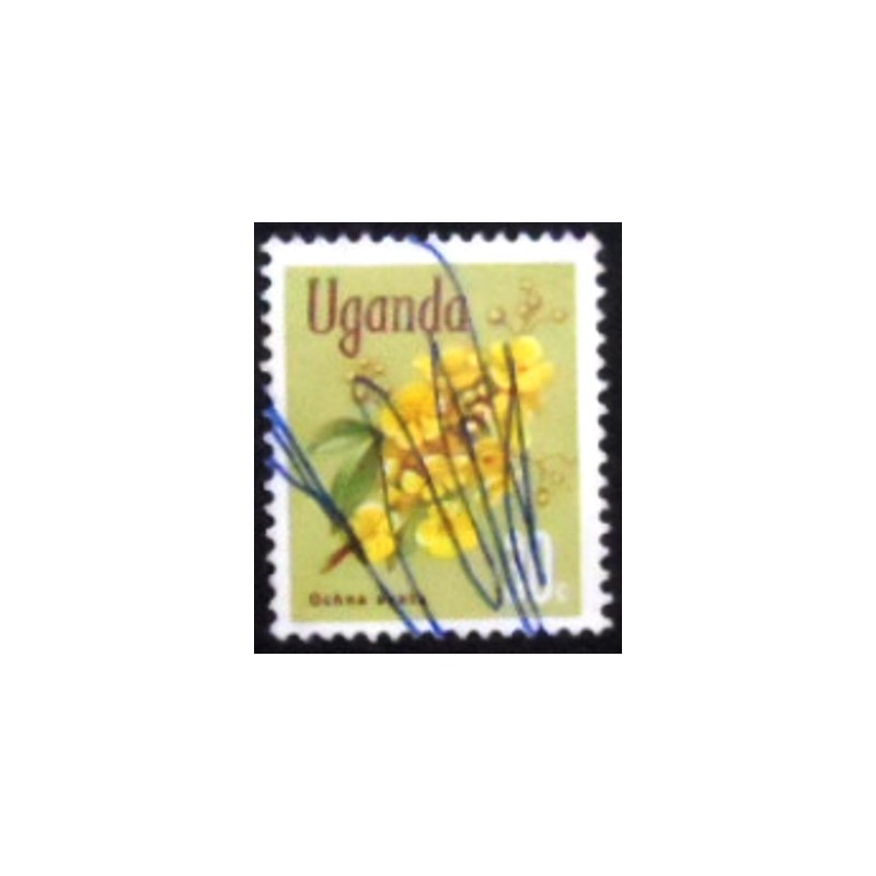 Imagem do selo postal da Uganda de 1969 Ochna  U anunciado