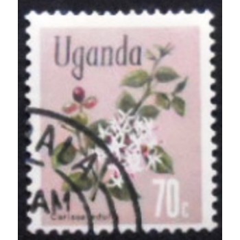 Imagem do selo postal da Uganda de 1969 Akamba anunciado