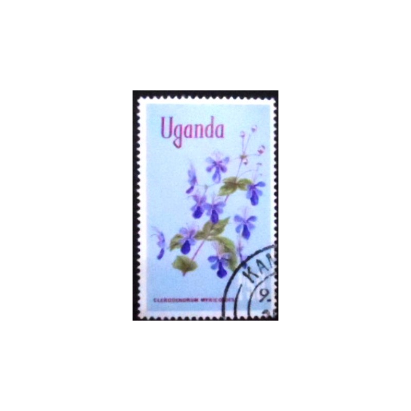 Imagem do selo postal de Uganda de 1969 Butterfly Bush MCC anunciado