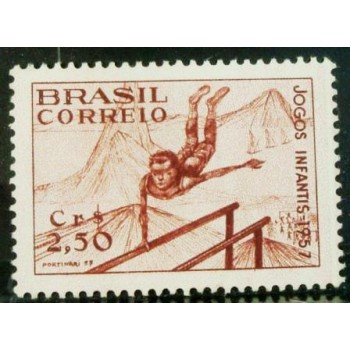 Imagem do selo postal do Brasil de 1957 Jogos Infantis M anunciado