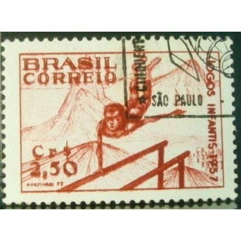 Imagem similar à do selo postal do Brasil de 1957 Jogos Infantis MCC anunciado