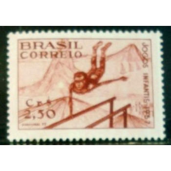 Imagem do selo postal do Brasil de 1957 Jogos Infantis N anunciado
