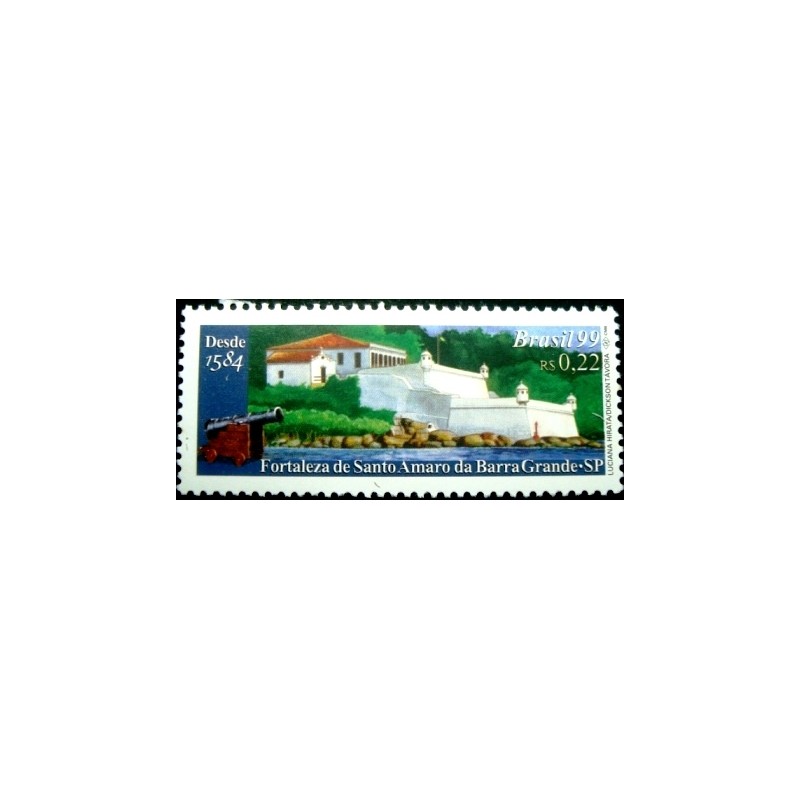 Imagem do selo postal do Brasil de 1999 Fortaleza Barra Grande anunciado
