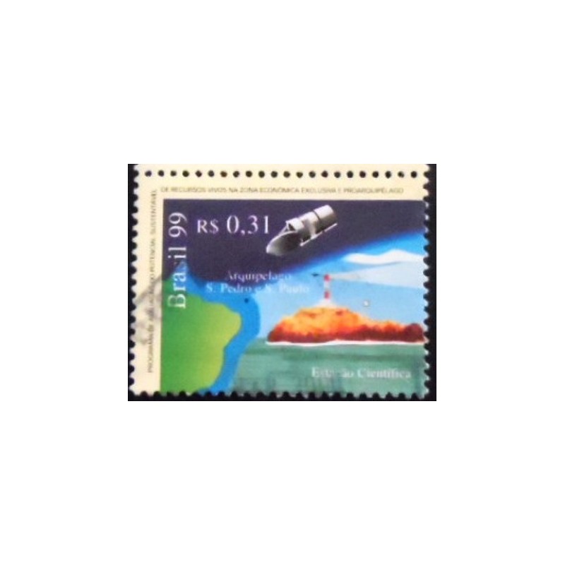 Imagem similar à do selo postal do Brasil de 1999 Estação Científica U anunciado