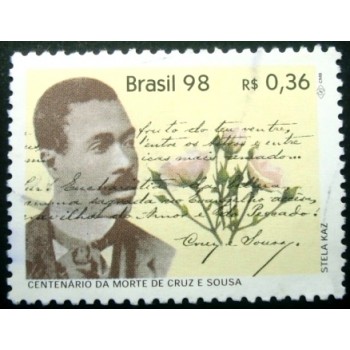 Imagem do selo postal do Brasil de 1998 Cruz de Souza N anunciado