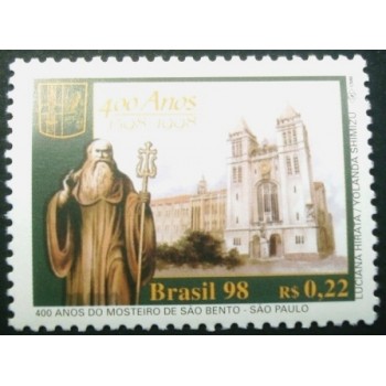 Imagem do selo postal do Brasil de 1998 São Bento N anunciado