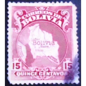 Selo postal da Bolívia de 1928 Map 15