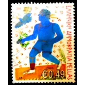 Imagem do selo postal da Grécia de 2004 Athletes with Special Skills anunciado