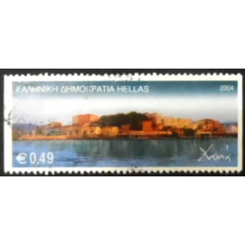 Imagem do selo postal da Grécia de 2004 Chania Crete anunciado