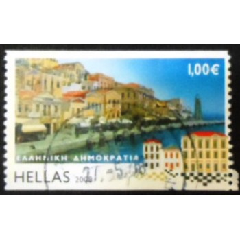 Imagem do selo postal da Grécia de 2008 Symi anunciado