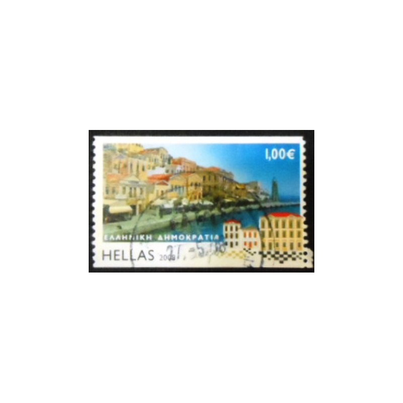 Imagem do selo postal da Grécia de 2008 Symi anunciado