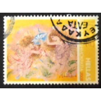 Imagem do selo postal da Grécia de 2008 The Fairies anunciado