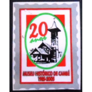 Imagem do selo postal cinderela do Brasil de 2005 Museu Histórico Cambé anunciado